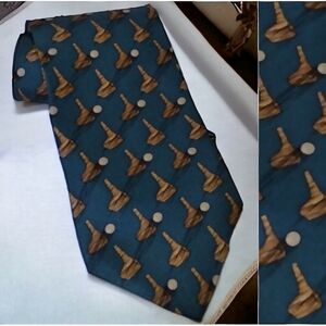 SPENCER & LOWE Vintage Golf themed Silk Tie